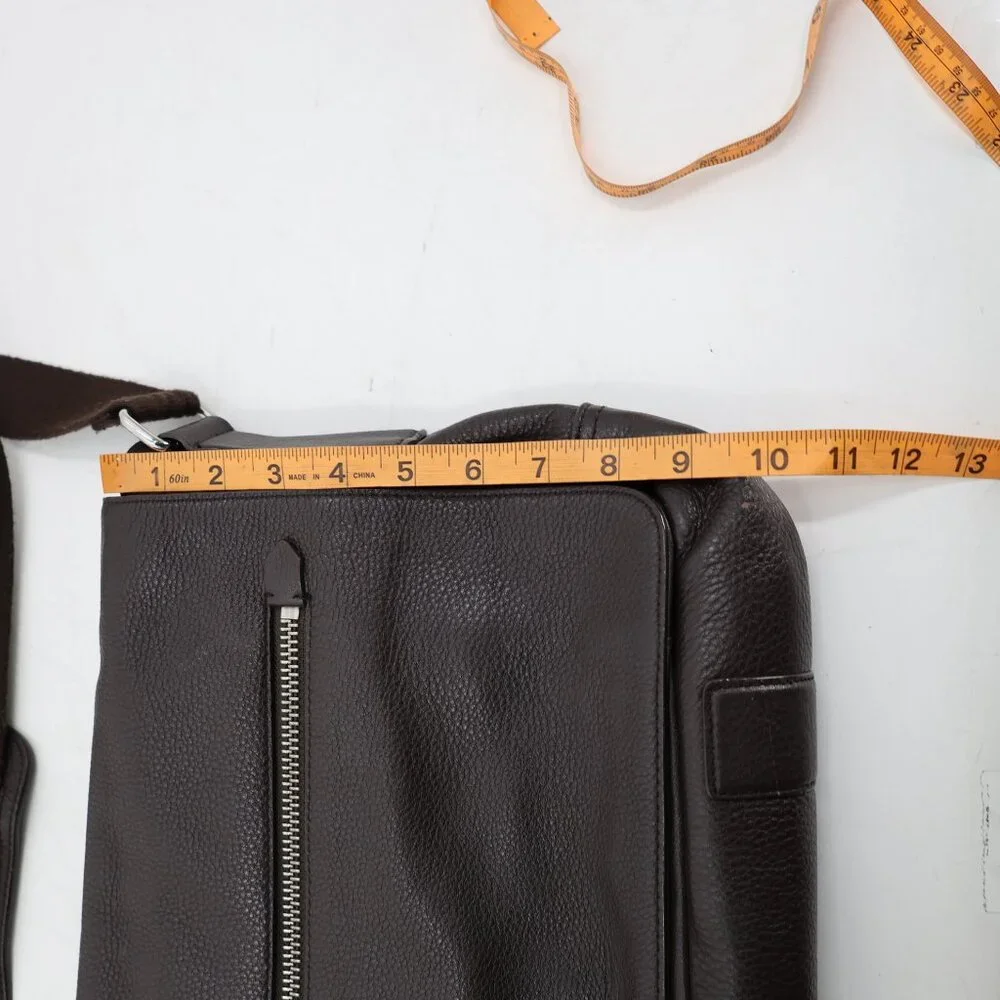 Banana Republic Messenger Bag Mens One Size Greyson Cow Leather Brown strap